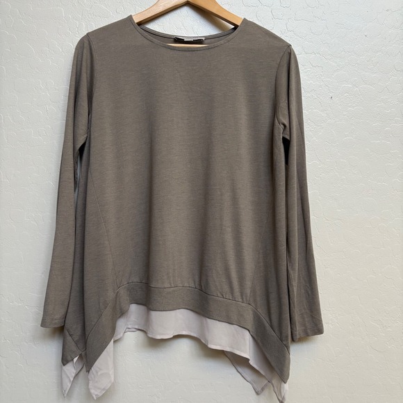 AllSaints Arya Long Sleeve Med Top Jersey Knit Oversized‎ All Saints Taupe - Picture 1 of 9